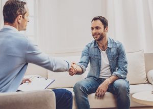 Nice,To,Meet,You.,Positive,Delighted,Man,Looking,At,His